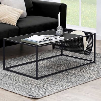 Salontafel met magazinehouder Dover 60x110 - zwart Salontafel met magazinehouder Dover 60x110 - zwart