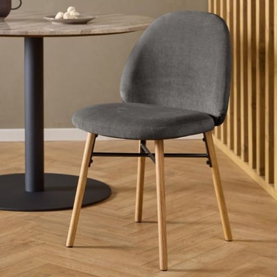Eetkamerstoel Sophia - 54x46x82,5cm - donkergrijze stof