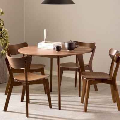Ronde eettafel Rover - Ø105x76cm - walnootfineer