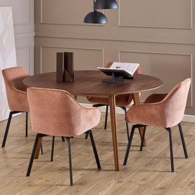 Ronde eettafel Rover - Ø140x76 cm - walnootfineer