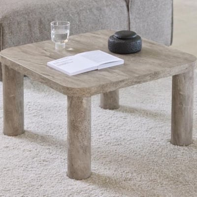 Salontafel Solano - 60x60x36 cm - grijs marmer