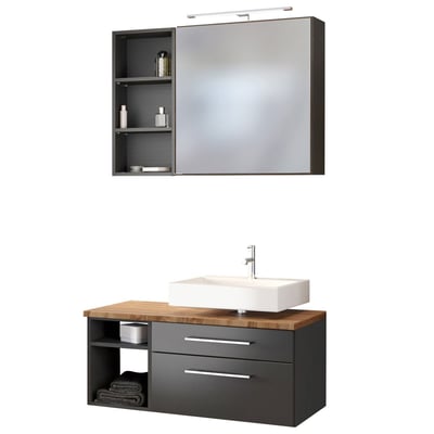 Badkamercombinatie Dasa 5 rechts - grafiet/mat grijs Badkamercombinatie Dasa 5 rechts - grafiet/mat grijs