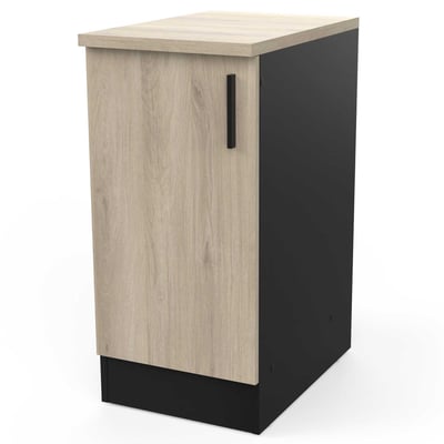 Onderkast Romanie 40 cm 1 draaideur en 1 legplank-Kronberg eik/matzwart Onderkast Romanie 40 cm 1 draaideur en 1 legplank-Kronberg eik/matzwart