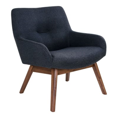 Loungestoel Londen Grijs met poten van walnoot. Loungestoel Londen Grijs met poten van walnoot.