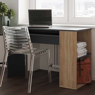 Bureau Meryl 114cm - eik/zwart Bureau Meryl 114cm - eik/zwart