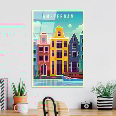 Bozeman Decoratief gehard glas schilderij | 100% GEHARD GLAS | 30 x 45 cm