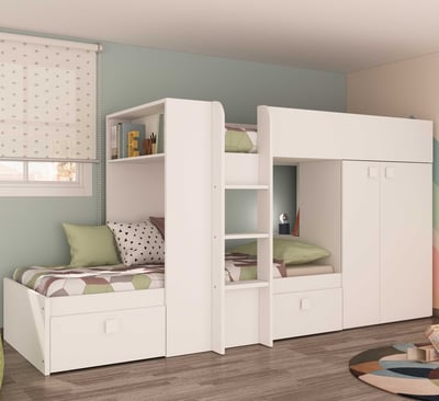 Stapelbed Beau (lattenbodem onderste bed niet inbegrepen) - wit Stapelbed Beau (lattenbodem onderste bed niet inbegrepen) - wit