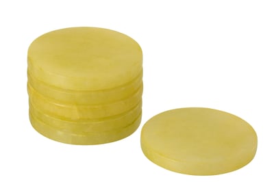Onderzetter 6delig alabaster hout geel