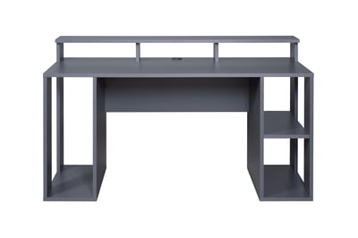 Gamingbureau Match Point | 160 x 91 x 76,5 cm | Kleur: Antraciet | Met opbergruimte Gamingbureau Match Point | 160 x 91 x 76,5 cm | Kleur: Antraciet | Met opbergruimte