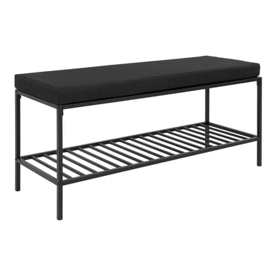 Vita Bank - Zwart met kussen en plank. Vita Bank - Zwart met kussen en plank.