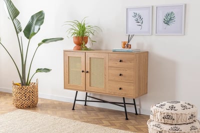 Dressoir Woody Fashion - 120x40x90cm - 2 deuren & 4 lades Dressoir Woody Fashion - 120x40x90cm - 2 deuren & 4 lades