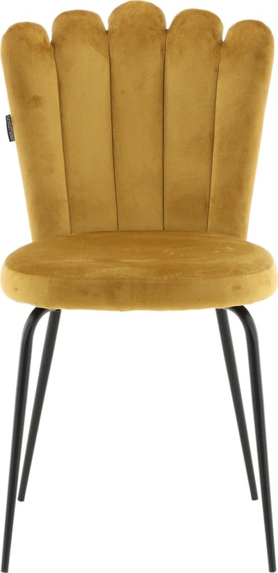 Eetkamerstoel Limhamn Venture Design - Polyesterfluweel - 54x83x45cm - Geel