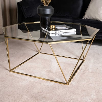 Salontafel Österlen - Glas & Messing - 100x100 cm