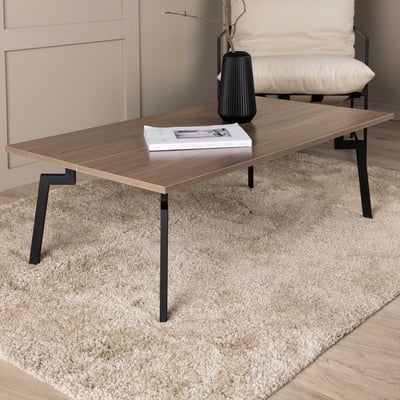 Salontafel Bethan - MDF Walnoot - 120x70cm - Zwart/Bruin