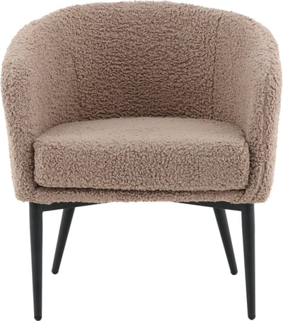 Fauteuil Fluffy Venture Design - Polyester teddy - 64x70x66 cm - Bruin