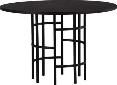 Ronde eettafel Copenhagen Venture Design - MDF Zwart - Ø115 cm
