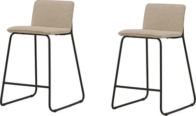 Barkruk Bisbee Venture Design Staal Behangerd Beige 50x85x41 cm 2 stuks