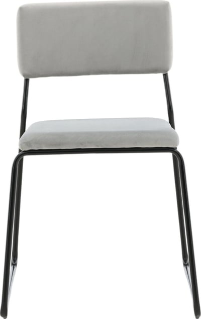 Eetkamerstoel Kenth Venture Design - Polyesterfluweel - 52x76x40 cm - Grijs/Zwart