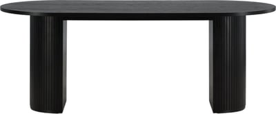 Ovale eettafel Bianca Venture Design - Fineer - 200x90 cm - Zwart