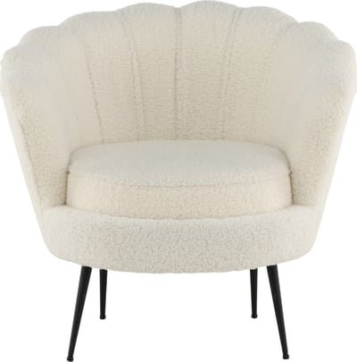 Fauteuil Calais Venture Design - Polyester Teddy - 77x76x83 cm - Wit