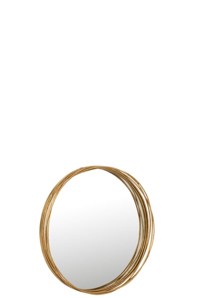 Spiegel aurora rond ijzer/glas goud small