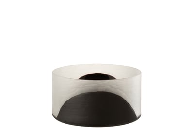 Vaas circulo plat glas zwart transparant