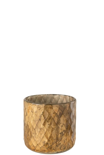 Windlicht ruit glas goud Windlicht ruit glas goud
