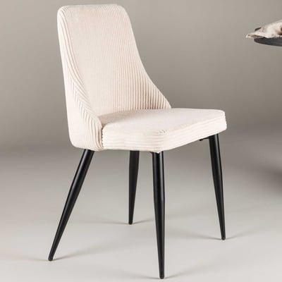 Eetkamerstoel Leone - Polyester corduroy - 63x91x47 cm - Beige