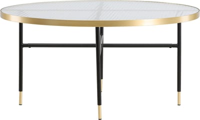 Salontafel Bubbles Venture Design - Geperst Glas & Messing - Ø98cm - Bruin