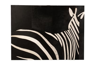 Kader rechthoek zebra leder zwart/wit Kader rechthoek zebra leder zwart/wit