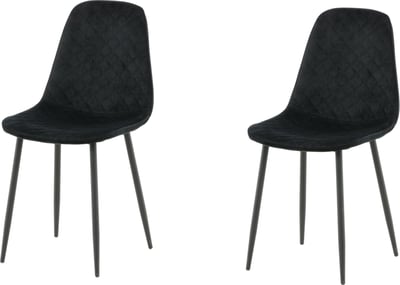 Eetkamerstoel Polar Venture Design - Velours - 53x88x46 cm - Zwart