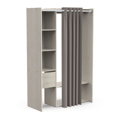 Vestiaire Flower | Met gordijn | 119,1 x 49,9 x 183 cm | Grijs Vestiaire Flower | Met gordijn | 119,1 x 49,9 x 183 cm | Grijs