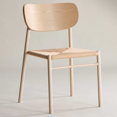 Eetkamerstoel Polly - IJzer & Touw - 50x80x45 cm - whitewash