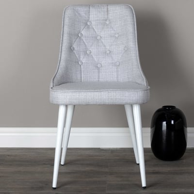 Eetkamerstoel Velvet Deluxe - Polyester - 66x89x50 cm - Lichtgrijs