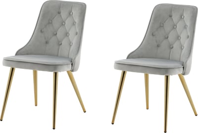 Eetkamerstoel Velvet Deluxe Venture Design - Velours lichtgrijs - 66x89x50 cm