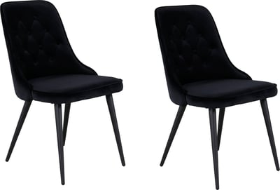 Eetkamerstoel Velvet Deluxe Venture Design - Polyesterfluweel - 66x89x50 cm - Zwart