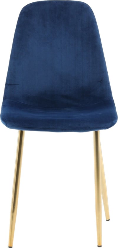 Eetkamerstoel Polar Venture Design - Polyesterfluweel - 53x88x46 cm - Blauw