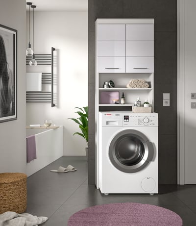 Wasmachine Opbouwkast Scout Xonox - Wit Hoogglans - 63x191x24 cm