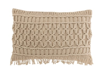 Kussen cosy rechthoek katoen beige