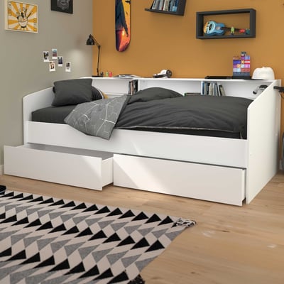 Kinderbed Sleep 90x200cm met bedlades - wit