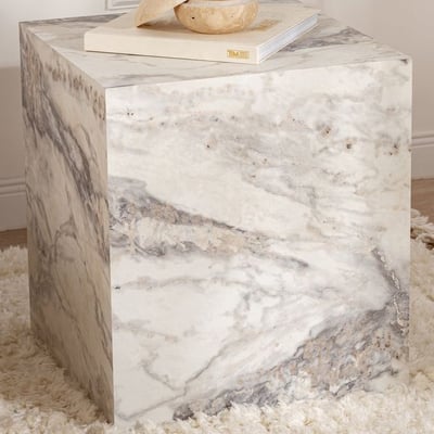 Bijzettafel Küp - 100% MDF - Freesia Marmer - 50 x 45 x 45 cm