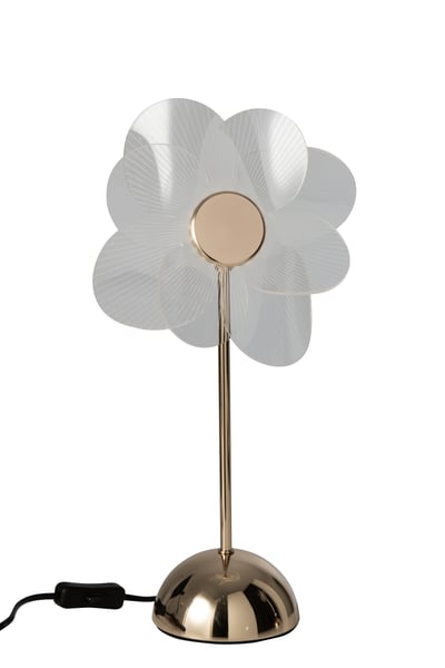 Tafellamp bloem matel goud small