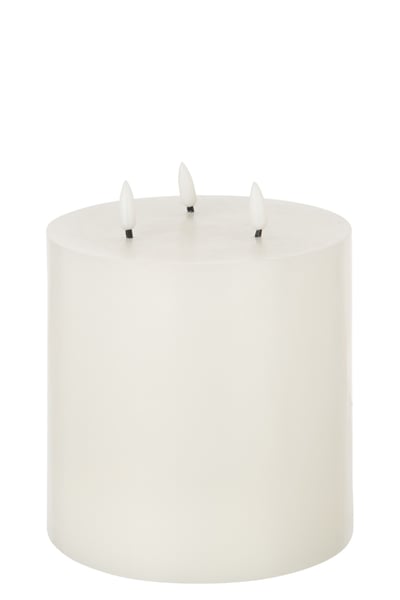 Kaars led 3 vlammen wit large