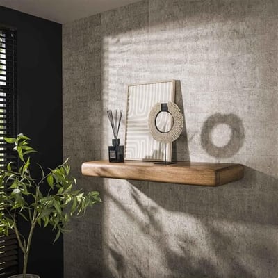 Wandplank Solange 118 cm-massief zandkleurig mangohout