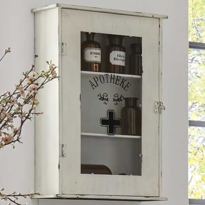 Medicijnkastje | 43 x 17 x 62 cm | Wit / Vintage