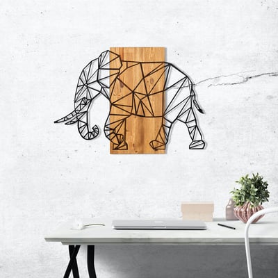 Moderne Metalen Wand - Decoratieve Houten Wandaccessoire Moderne Metalen Wand - Decoratieve Houten Wandaccessoire