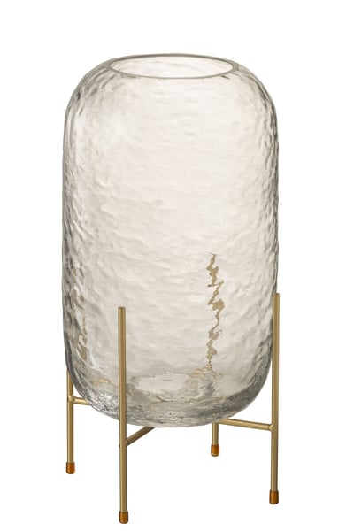 Vaas rond op voet glas transparant large