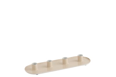 Kaarshouder 4stuks metaal lak beige