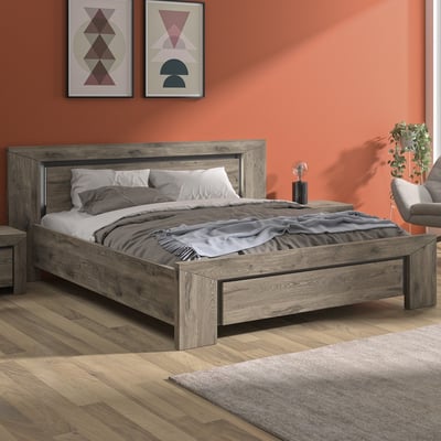 Tweepersoonsbed East 140x190 - donkere eik Tweepersoonsbed East 140x190 - donkere eik
