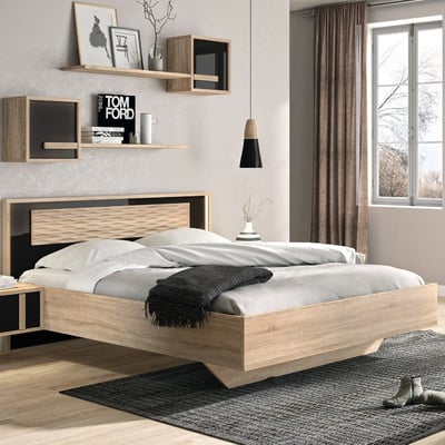 Tweepersoonsbed Alto 180x200cm - eik/zwart Tweepersoonsbed Alto 180x200cm - eik/zwart